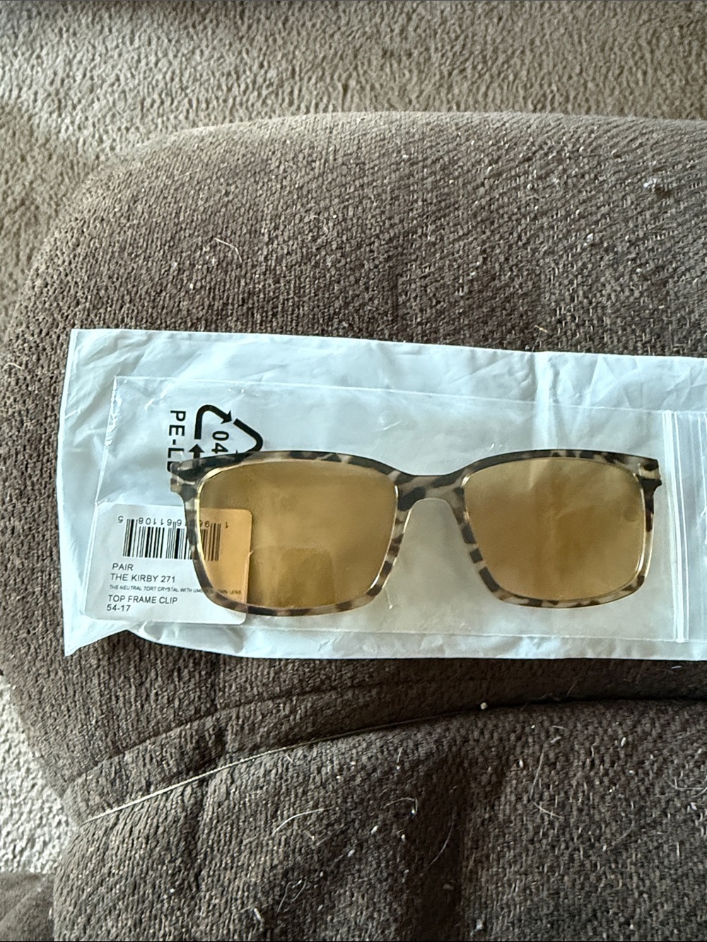 Pair eyewear -kirby topper - neutral tort crystal w umber brown lens